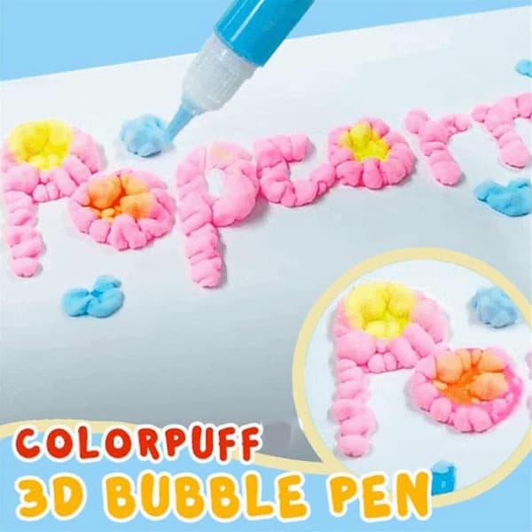 2026 Magic Puffy 3D -kynät - Muste pullistuu kuin popcorn - Hiustenkuivaajataidesetti