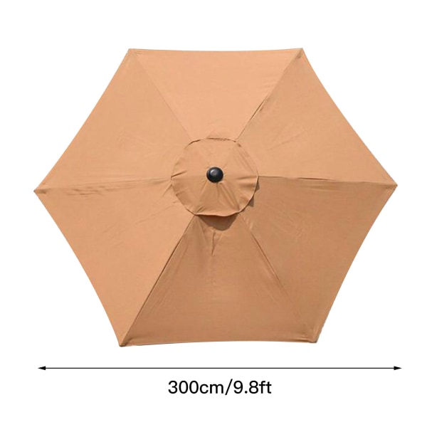 3m 6 ribben udendørs parasol parasol gårdhave paraply (kun paraply klud, sort)