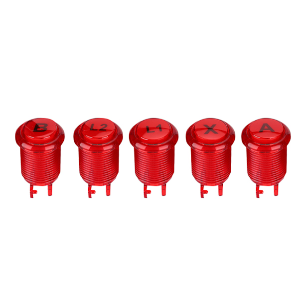 822B Yksittäinen DIY-arkadipeliohjainlisävarustepaketti arkadille / taistelupeleille kotikäyttöön USB-sarja amerikkalaistyylisessä (punainen)
