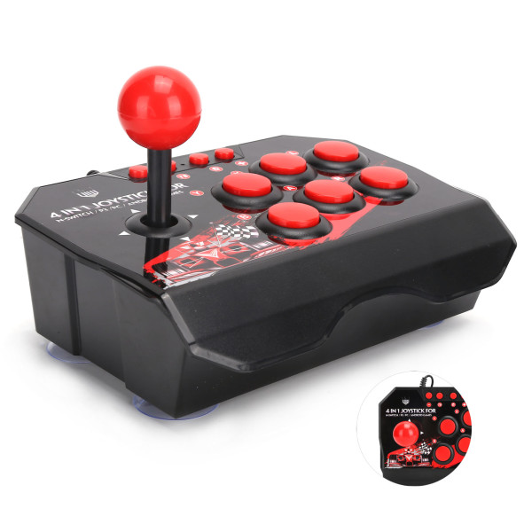 Arcade Fight Stick Wired Arcade Joystick Arcade Games Tilbehør for Switch/PC/PS3-W