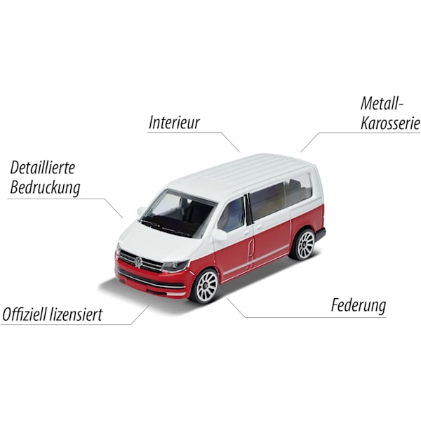 Volkswagen Metallbilar Presentask 5-pack med Frihjul - 7,5 cm, Perfekt för Barn