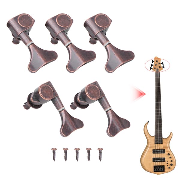 Rød Kobber Fishtail Nøgle Elektrisk Basguitar Stemmenøgle 3L2R Sæt Bas Tilbehør