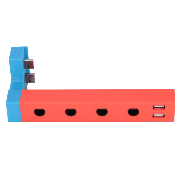 Kabelansluten kontrolladapter Bärbar 4-portsadapter med 2 USB -portar Hållbara speltillbehör för GameCube