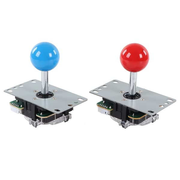 2 Spiller DIY Arkadesett USB Spillkoder Joystick Knapper Sett Blå Rød for Venner Sammenkomst