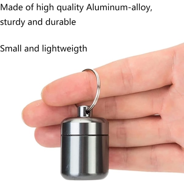 4 farve- Vandtæt pilleæske lille nøglering metal pilleæske til udendørs rejser
