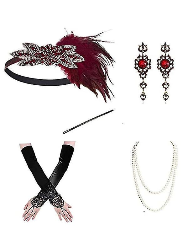 20'er tilbehør Gatsby tilbehør 1920'er Flapper Great Gatsby tilbehørssæt-hao Style4