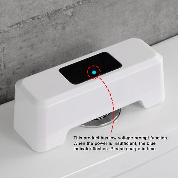 Smart toiletsensor skyller genopladelig berøringsfri automatisk toiletskylleknap White