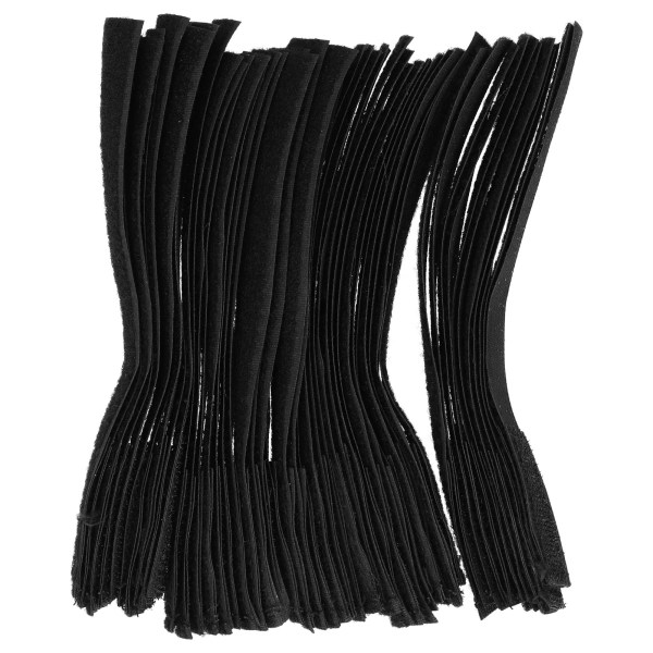 50 stk krok og løkkebånd svart integrert burr spenne wire forlengelseskabel feste- W