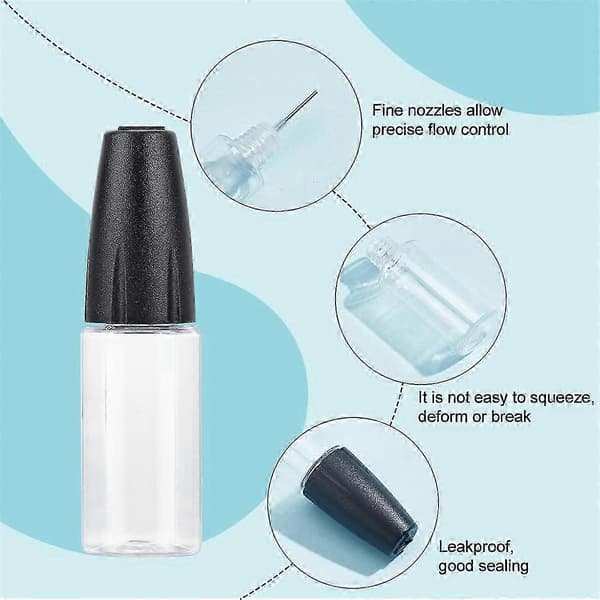 20 st precisionsapplikatorflaskor, 10 ml/0,34 oz doseringsnålflaska PET tom limflaska med