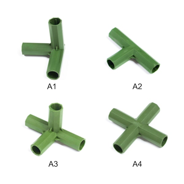 (12 st 11mm A1/Rak tee) Trädgårdsverktygstillbehör anslutningsrör lämpligt för stänger med en diameter på 11mm Material: PP-plast