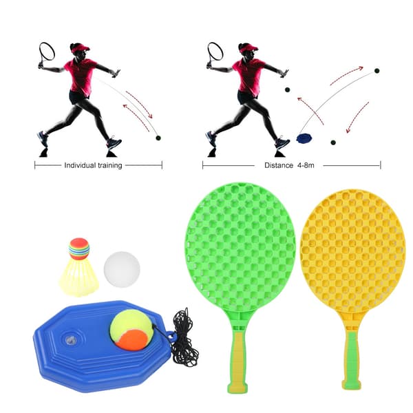 6-i-1 tennisketsæt til børn, smart træner med elastisk snor