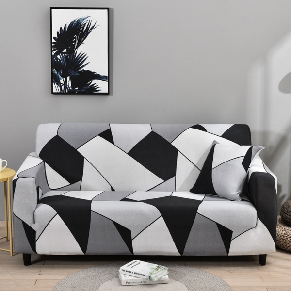 2 istuttava sohvan cover 145-185 cm Moderni sohvan cover käsinojilla Universal joustava cover sohvan cover mustavalkoinen harmaa