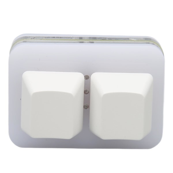 USB 2-knapps Mini Tastatur med Tilpassbar RGB LED Bakgrunnsbelysning, Makroprogrammering for Windows, OS X og Linux (Hvit)