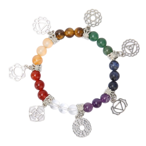 Chakra Healing Crystals Armbånd Lett håndkuttet polert fargerik avslappende yoga Chakra armbånd