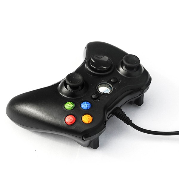 Wired Gamepad til Xbox 360 Universal Vibration Joystick Gaming Controller til Android til PC Sort-W