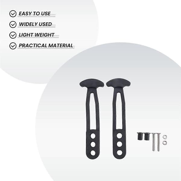 2-pack Boat Telescopic Ladder Rubber Band Boarding Fixed Latch Belt Adjustable 3-hole for Pontoon B Black