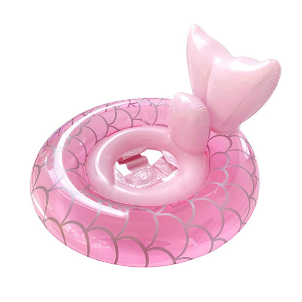 (Ikke tilgængelig i Storbritannien) 1 stk. baby pool svømmering med svømmesæde oppustelig svømmering lyserød 63*47cm