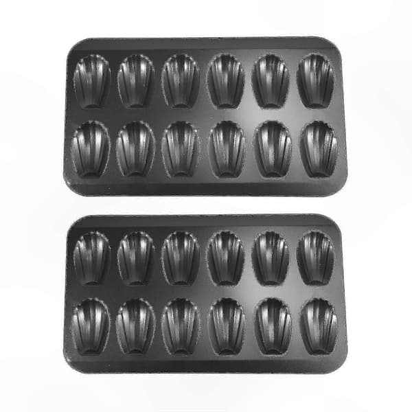 2-pak non-stick Madeleine bageforme, 12-hulrum kageforme til skorpe chokoladebrød