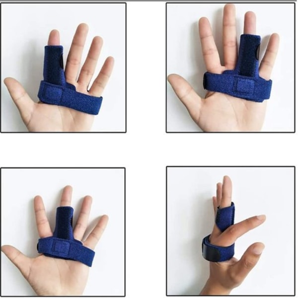 Justerbar fingerskena skadat finger, senor, stukningar, fingerstöd med 2 klubbfingerärmar, ledsmärta, vänster hand