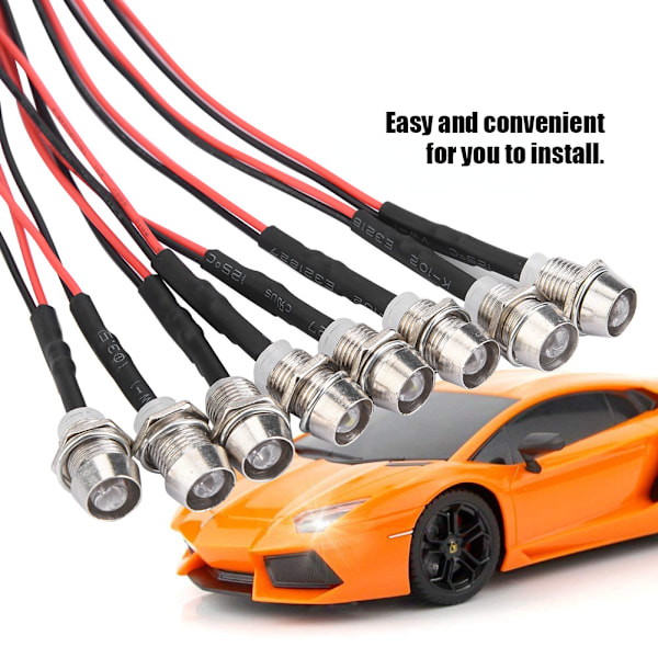 8 kpl 5 mm etu- ja takavalot LED-valot RC-mallin drift-autolle