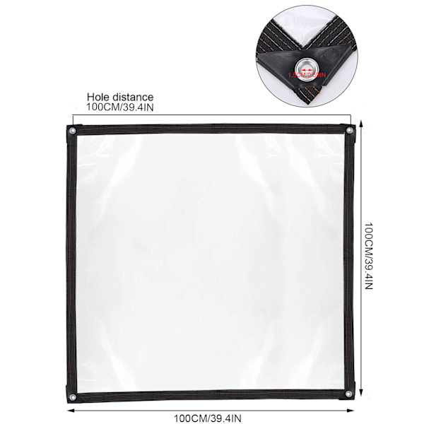 (1 stk/hvit 2*2m tykk 0,16mm med 4m tau for regnskydd om sommeren og varmeisolasjon om vinteren) PE-plastfolie med hull