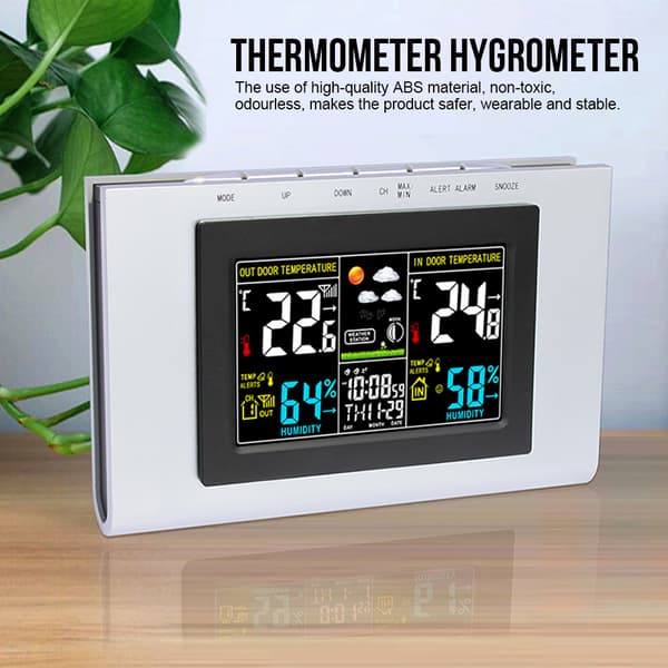 TS H127G Digital Termometer Hygrometer med Kalendervisning