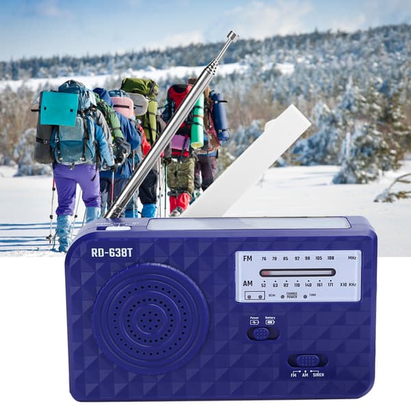 RD638 ABS Solar-hätäradio käsikammella FM AM -toiminnolla