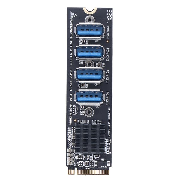 PCIe M2 M Key til 4 Port PCIe X1 Udvidelseskort Desktop Windows Linux