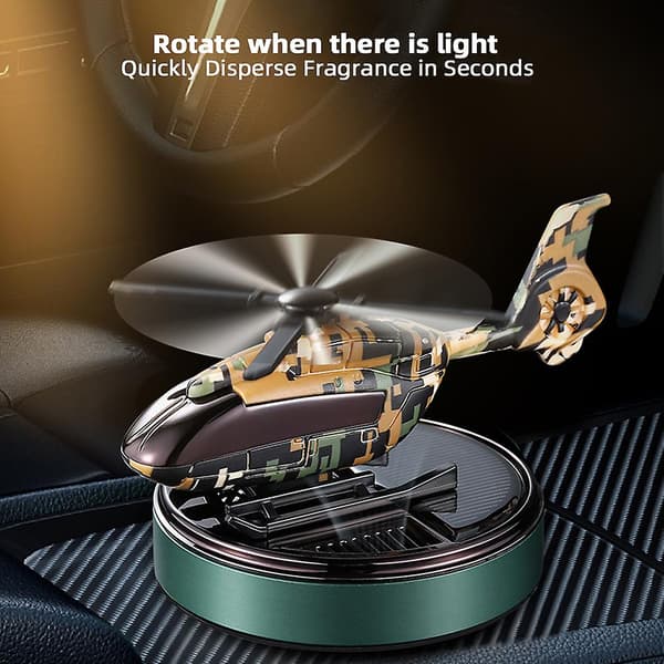 Personlige solcelledrevne bilparfumer med helikopter bilparfume diffuser ornament til bilindretning Camouflage