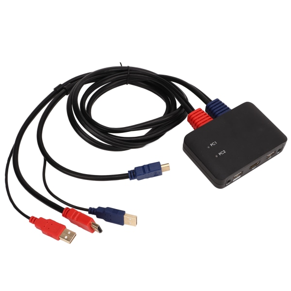 HD Multimedia Interface Switcher 2 indgange 1 udgang KVM Splitter Adapter til Mus Tastatur Bærbar Computer Printer Projektor
