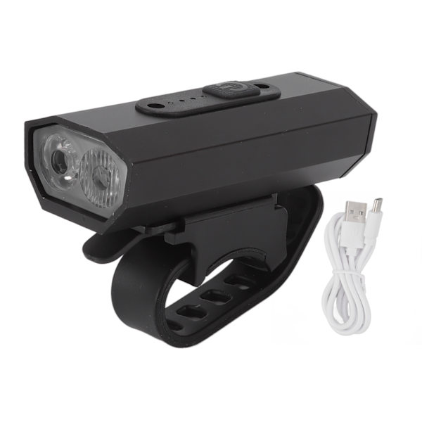 Kaksipäinen pyörävalo 6 kirkkausasteella - USB-ladattava alumiiniseos LED-etulamppu ulkoilmakäyttöön