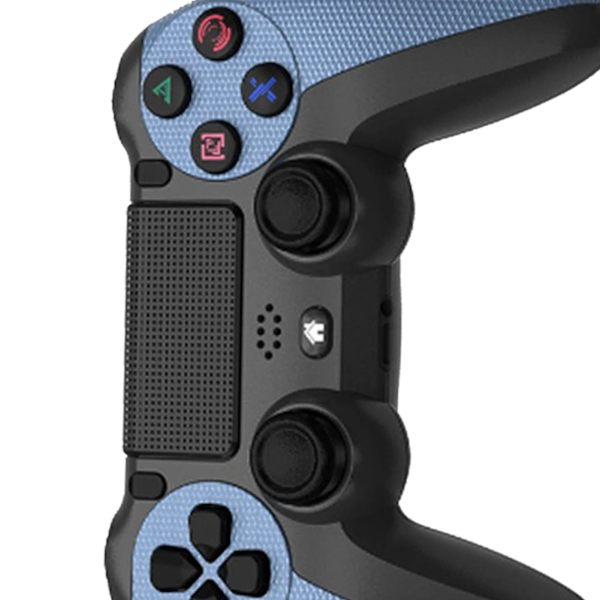 Trådløs Spilkontroller Dobbelt Vibration Præcis Kontrol Bluetooth Gamepad med Lysbjælke til PS4 Camouflage Blå