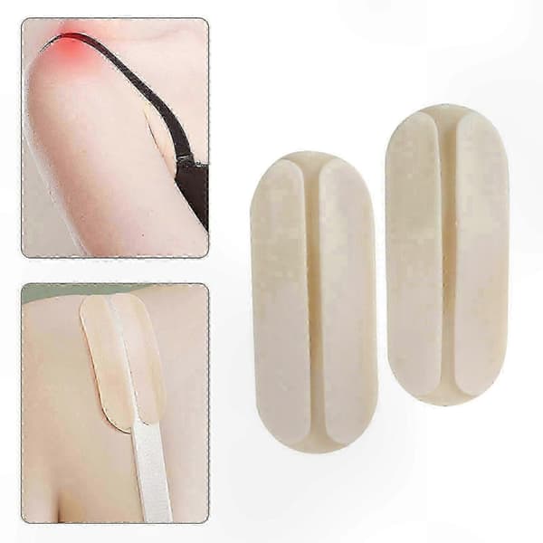 【02】Sklisikre silikonputer kompatible BH-stropper, stabilitetsholdere, hvit, 1 par