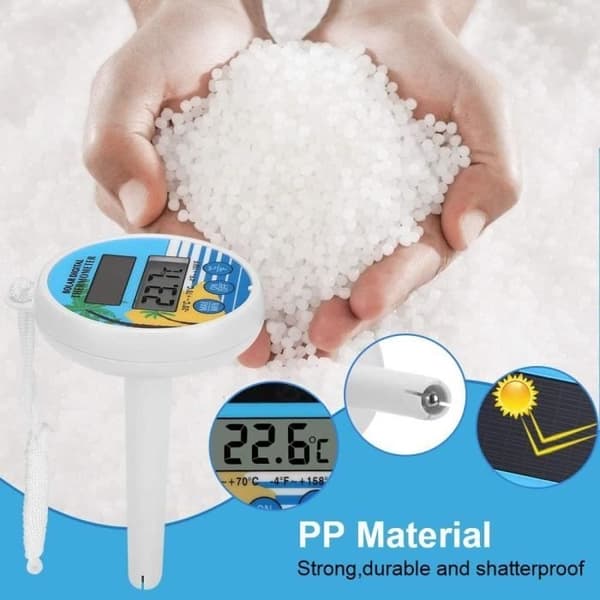 Flydende soldrevet digitalt pooltermometer - Elektronisk pooltermometer - Flydende soltermometer