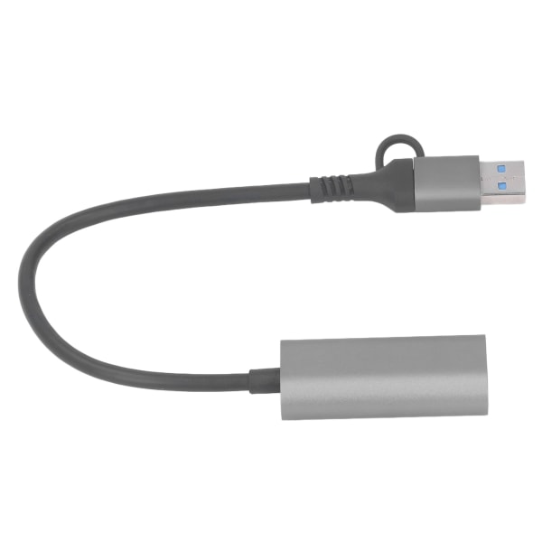 USB-Ethernet-sovitin Type C RJ45 1000Mbps Alumiiniseos Plug and Play USB 3.0 Hub kannettavalle tietokoneelle pöytätietokoneelle puhelimelle RJ45 1000Mbps