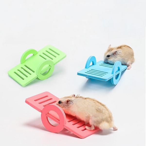 2 stk Små kjæledyrleketøy Hamster Vippeleketøy Hamster Vippehamster Sports Interactive Toy Små kjæledyrrekvisita blå