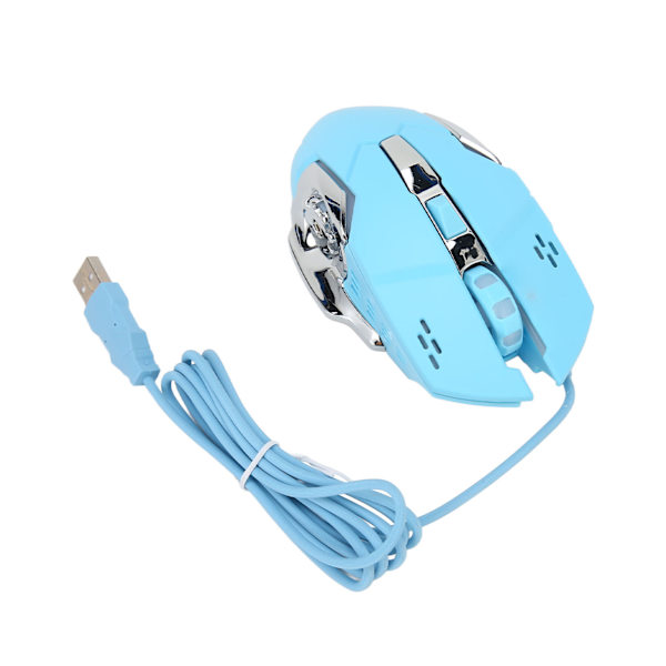 Trådløs Spillmus USB Optisk Datamus med RGB Bakgrunnsbelysning 4 Justerbare DPI Opptil 3600 Bærbar Stille Mus for Windows 7 8 10 XP Blå