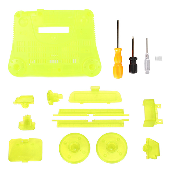 Etui for spillkonsoll - Retro ABS Robust Profesjonelt erstatningsskall for N64 Transparent Grønn