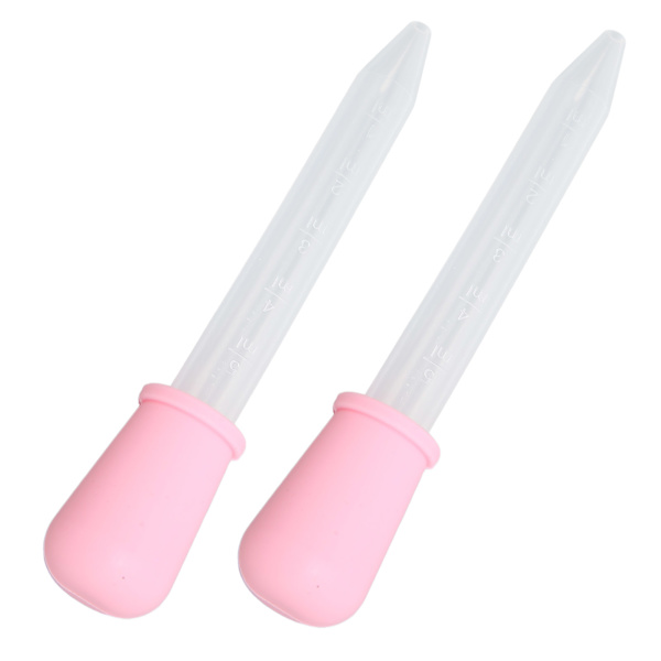 2-pakks Silikon Overførings-pipetter - Kalibrerte væskedråpere for Laboratorium & DIY Kunst (Rosa)