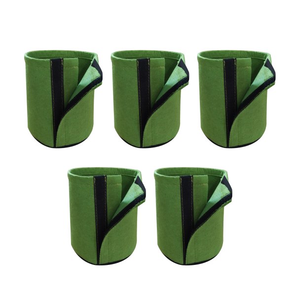 Transplant Posejordspose Plantevækstpose Ikke-vævet Filtpose Plantevækstpose - Grøn 2 Gallons Diameter 21*Højde 22cm