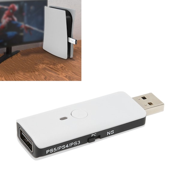 Trådløs Trådløs Kontrolleradapter Multifunksjonell Trådløs Bluetooth-Kontrollerkonverter for PS Spillkontroll PC Bærbar PC