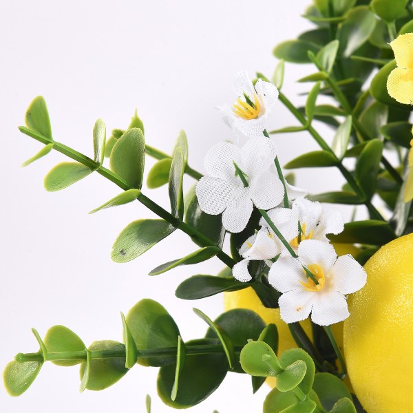 (5 citronfrukter) Vår och sommar dekoration eukalyptus citron tvåfärgade buketter (bukett)