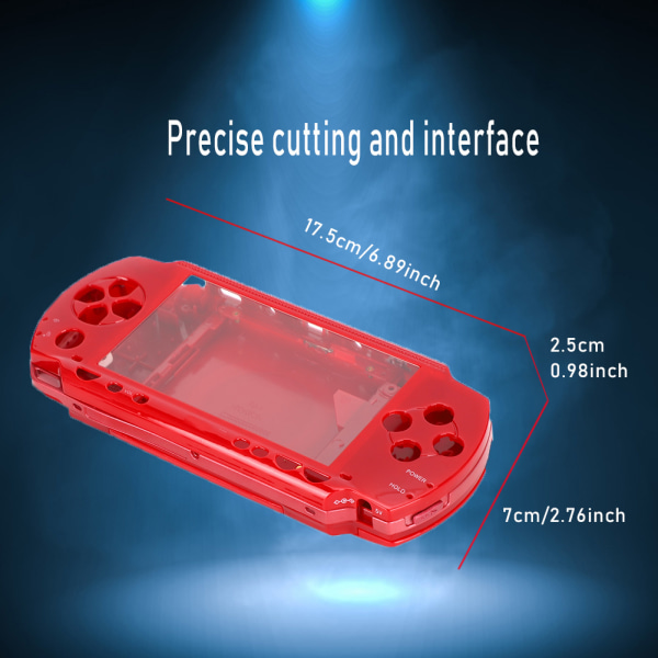 Ersättande ABS-material värdspelkonsolskal med skruvmejsel för PSP1000-konsol röd