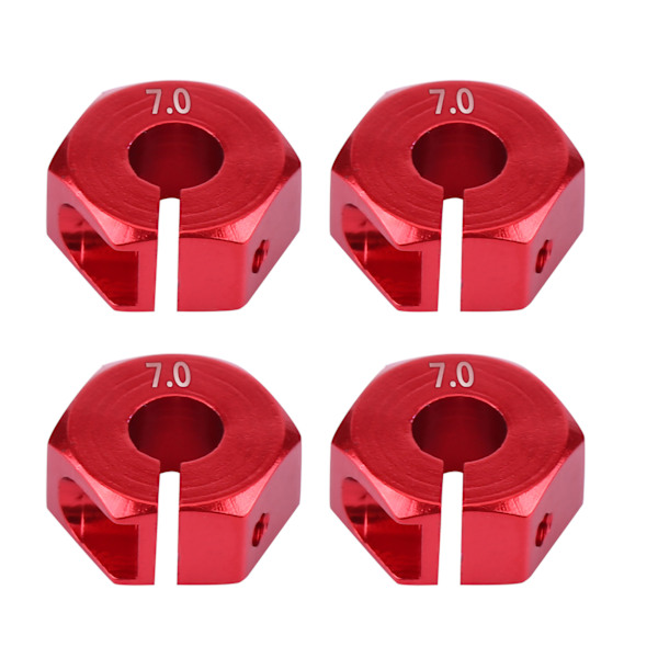 12 mm:n universaali pyörän kuusiokolosovitin HSP Sakura 1/10 RC-autolle (7 mm, punainen)