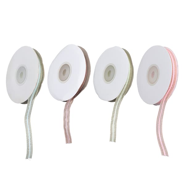 9mm Ren Satin Polyester Chiffongband 4ST Presentförpackning Dekorativ Förpackning