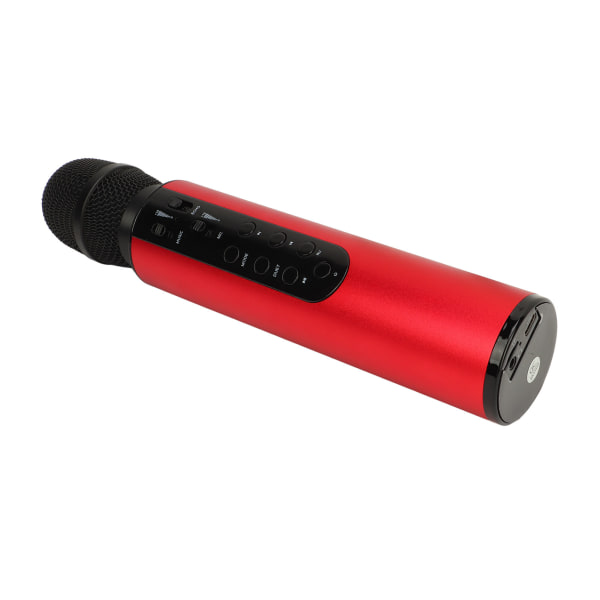 Trådlös Kondensatormikrofon Dubbla Högtalare Karaoke Bärbar Mikrofon Hem Bluetooth Sångmikrofon Röd