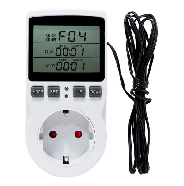 [02]230V Temperaturregulator Termostat til Drivhus (stik)