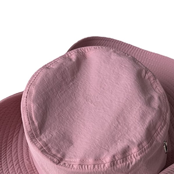 Cowboyhatt Pustende snøring Solskjerm Solbeskyttelse Western cowboyhatt for utendørs fjellklatringfiske Rosa M(56-58cm)