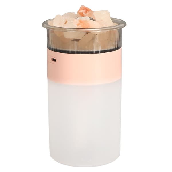 Stenluftfuktare med färgglada LED-lampor 250 ml fin dimdiffusor för sovrum rosa 5V 1A USB Plug and Play