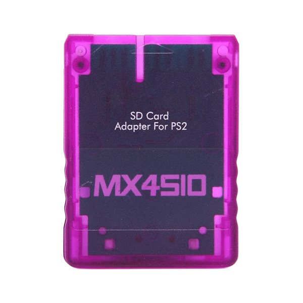 MX4SIO SIO2SD-muistikorttisovitin käsintehty vakaa vaihtomuistikortinlukija PS2:lle läpinäkyvä violetti